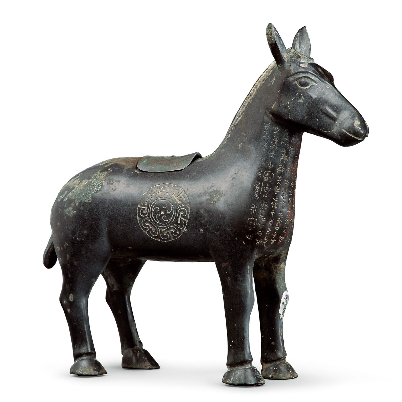 چین کے قومی میوزیم میں نمائش کے لیے رکھا گیا، مغربی جو  سلطنت  کے کانسی سے بنے گھوڑے کی شکل کا  زون ۔ (تصویر/نیشنل میوزیم آف چائنا)