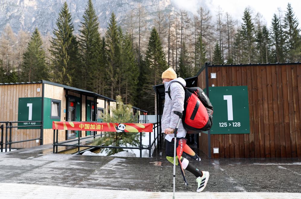 کورتینا دی امپیزو، اٹلی میں پیرالمپک ونٹر گیمز کے پیرالمپک ویلیج کا منظر (شنہوا۔ وانگ کھائی یان)